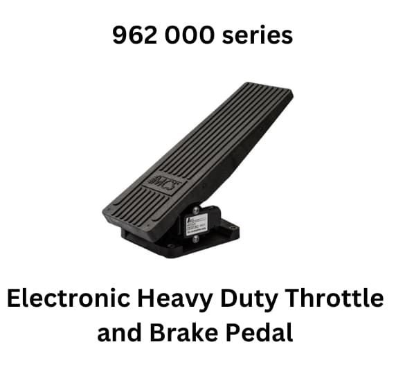  Electronic heavy-duty throttle and brake pedal from MCS ( Mobile Control System SA ), model 962 000 Series, designed for robust performance